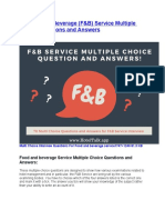 70 Food and Beverage (F&B) Service Multiple Choice Questions and Answers