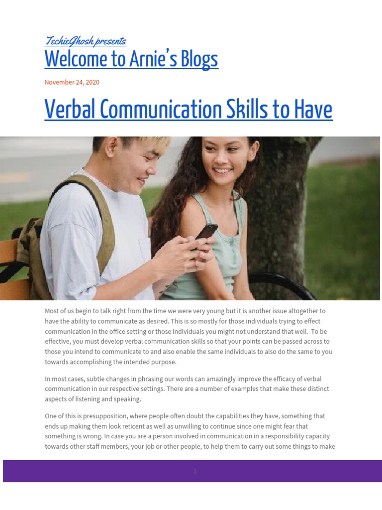 Essential Verbal Communication Skills | PDF | Social Psychology ...