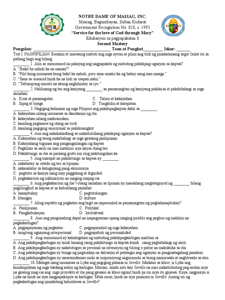Esp 8 - Exam 2 | PDF