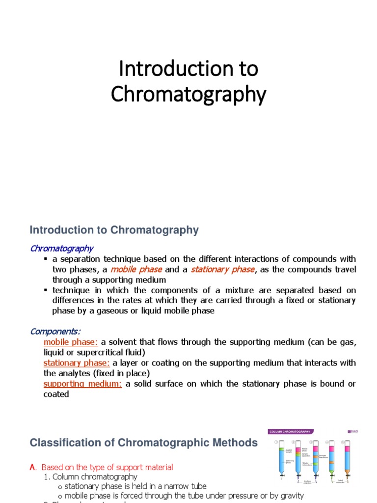 Introduction To Chromatography PDF Elution Chromatography