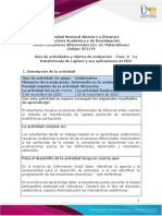 Rúbrica de Evaluación - Fase 6 - La Transformada de Laplace y Sus Aplicaciones en EDO (2) ECUACIONES DIFERENCIALES PDF