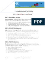 STEPS Career Development Plan Checklist: Steps Teps o Xplore Repare Ucceed