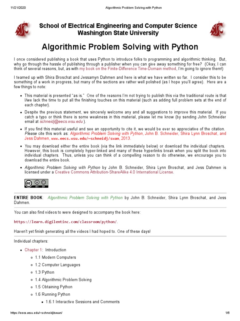Algorithmic Problem Solving With Python | PDF | Boolean Data Type ...