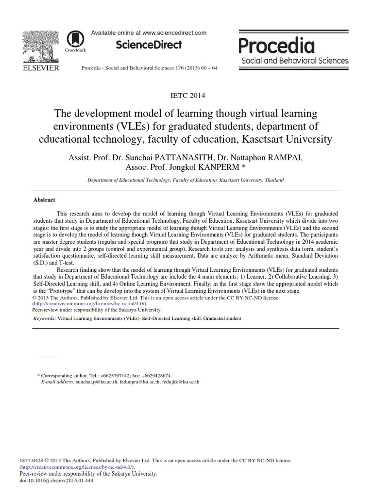 1 s2.0 S1877042815004814 Main | PDF | Educational Technology | Learning