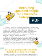 Recruiting Qualified People For A Business Enterprise