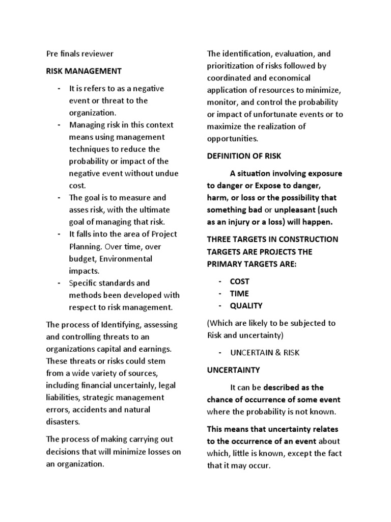 Risk Management Guide for Projects | PDF | Risk Management | Risk