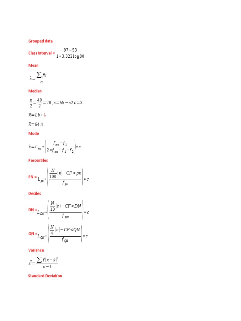 Understanding fx in Grouped Data | PDF