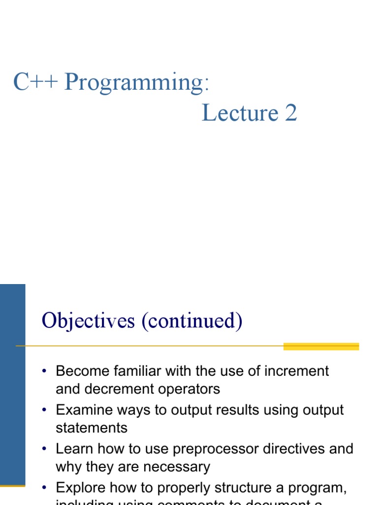 C++ Programming Part 1Lecture 11 PDF C++ Bracket