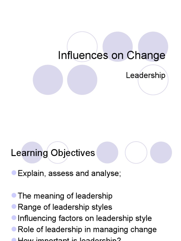 Leadership Styles and Change Management | PDF | Leadership | Systems ...