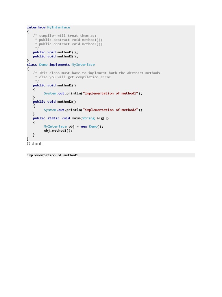 Implementing Interface Ex | PDF