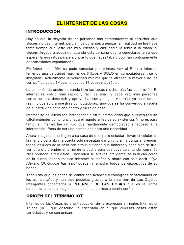 Introducción al Internet de las Cosas | PDF | Internet de las Cosas ...
