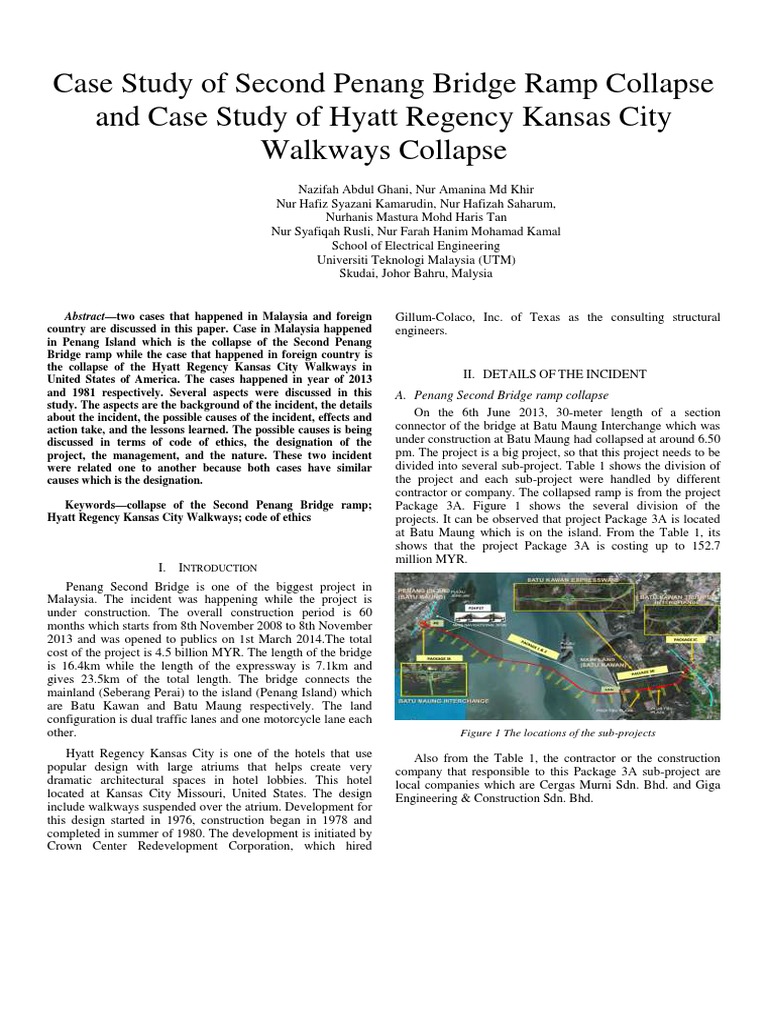 Second Penang Bridge Ramp Collapse Case Study | PDF | Engineering ...