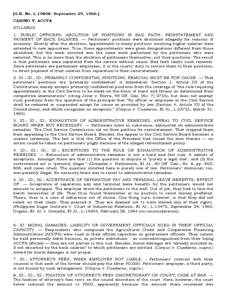 Reinstatement of Government Employees After Bad Faith Abolition of