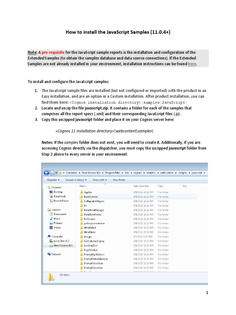 JavaScript Setup InstructionsHow To Install Javascript Samples PDF