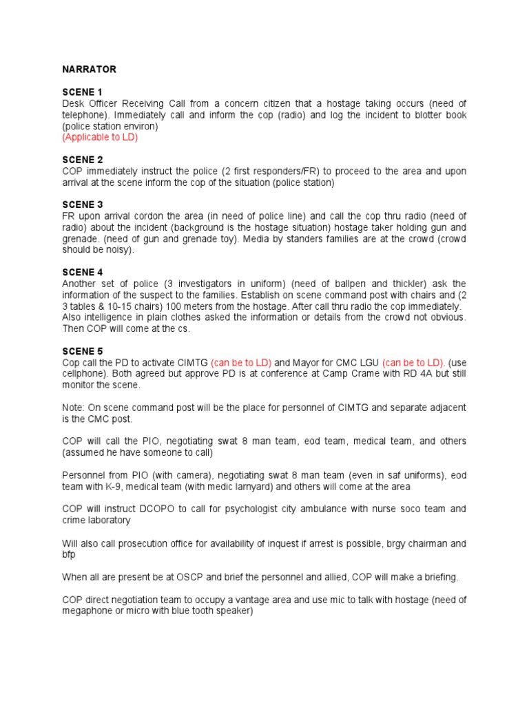 Hostage Situation Response Protocol | PDF | Swat | Police