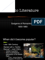 Gothic Literature: Subgenre of Romanticism 1800-1860