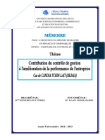 Contribution Du Controle de Gestion À L'amélioration de La Performance de L'entreprise PDF