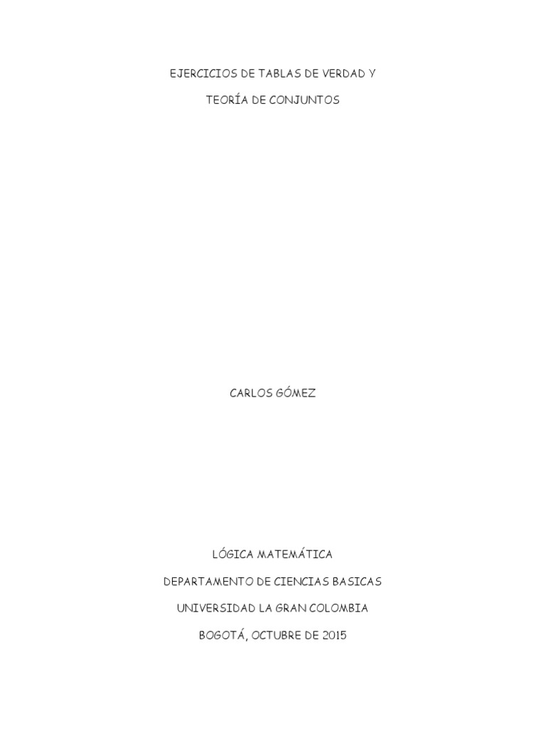 (Er) Tablas de Verdad & Teoria de Conjuntos (Venn Con 3C) PDF Ingeniería Lógica