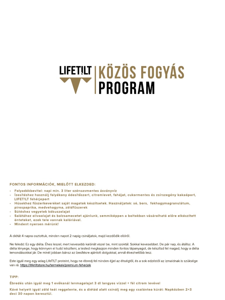 Lifetilt Kozos Fogyas Program 29488726 | PDF