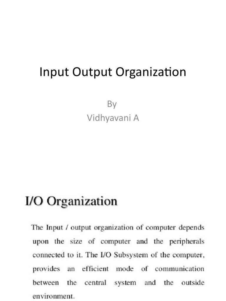 Input Output Organization | PDF