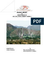 Project Report: Absenteeism in Acc LTD (Gagal Cement Works.)