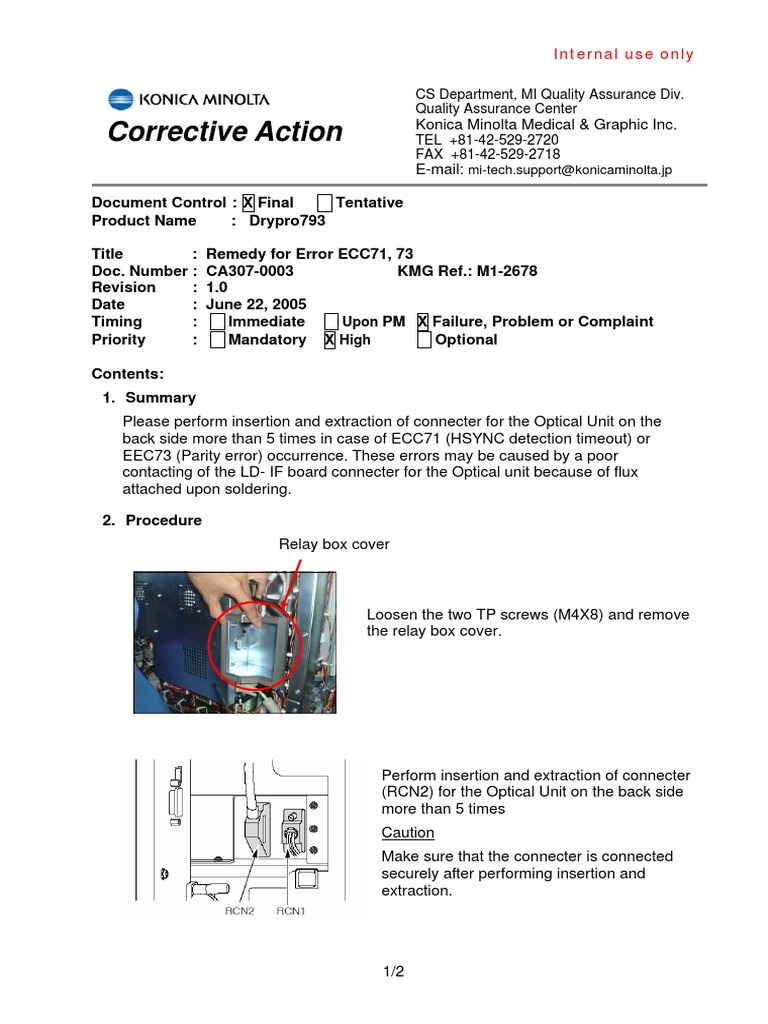 ECC71 & ECC73 Error Remedies Guide | PDF