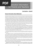 Medication Information For Parents and Teachers: Sertraline-Zoloft