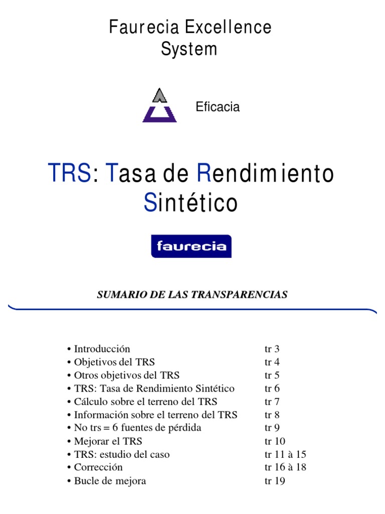 Presentación de la Tasa TRS en Producción | PDF | Industrias | Procesos ...