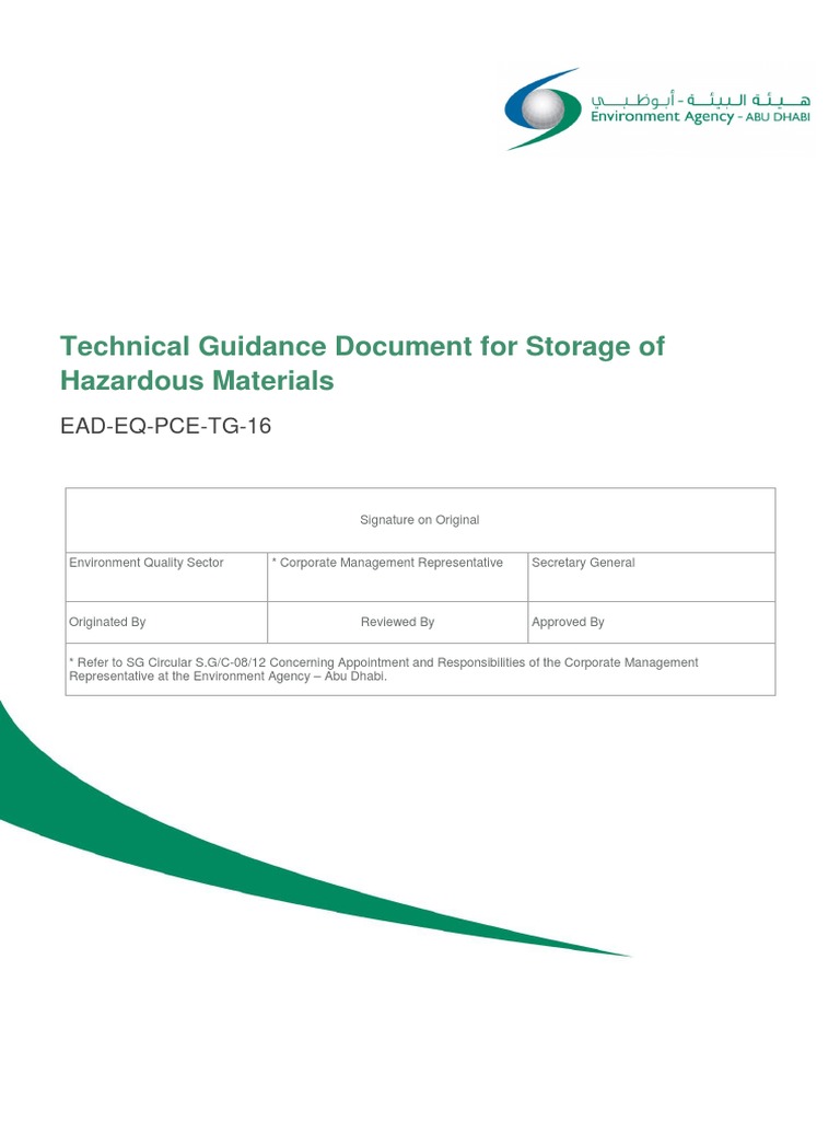 EAD-EQ-PCE-TG-16 Storage of Hazardous Materials | PDF | Dangerous 