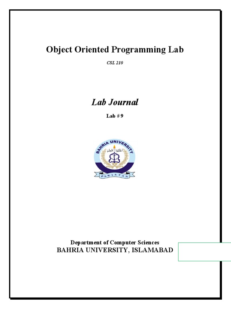 Object Oriented Programming Lab | PDF