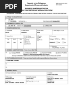 Republic of The Philippines Department of Trade and Industry Business Name Registration Sole Proprietorship Application Form