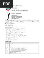 Partial Differential Equations Syllabus