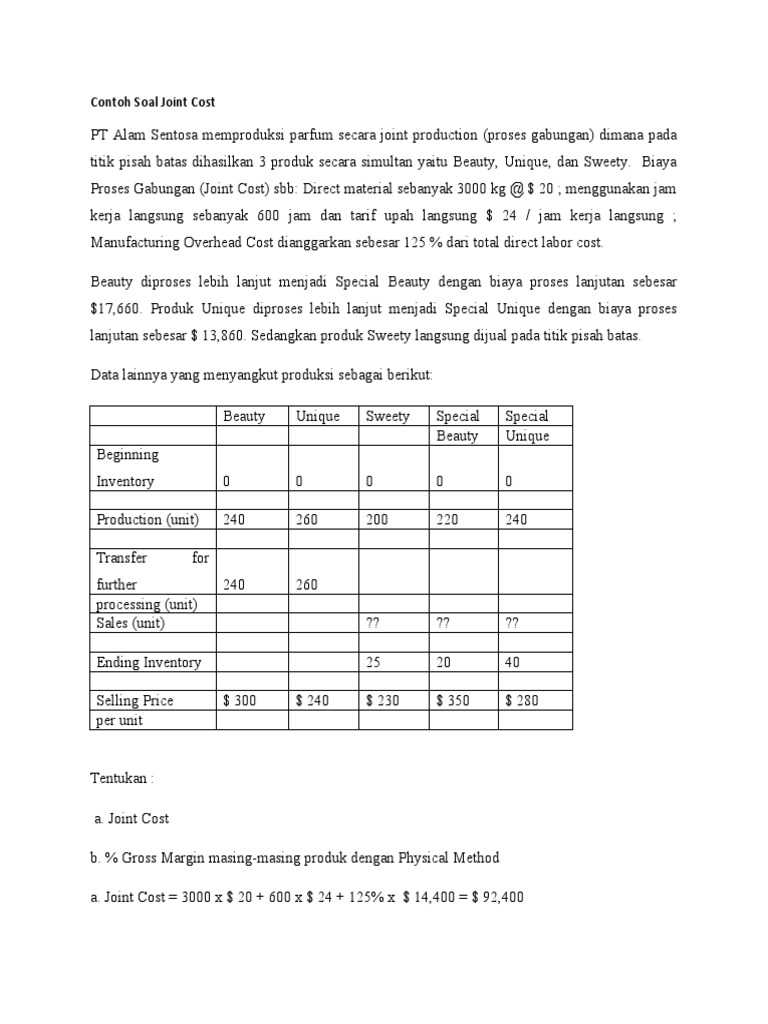 Book Ak Bi P 11 Contoh Soal Joint Cost Physical Method Jawaban Pdf