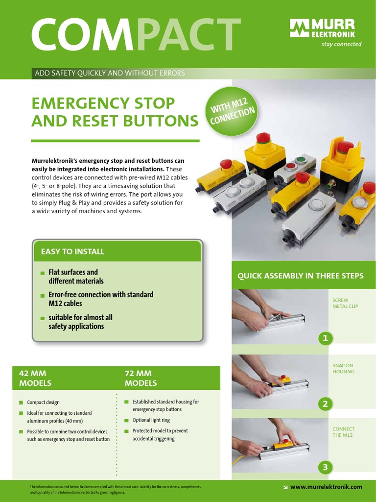 Emergency Stop & Reset Button Guide | PDF | Electrical Components ...