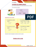 (Letras) : Una Ecuación Es Una Igualdad Que Se Verifica (Cumple) para Los Valores Particulares de Sus Variables