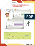 Ángulos: Operaciones de Adición Y Sustracción: Geometría - 4to Prim