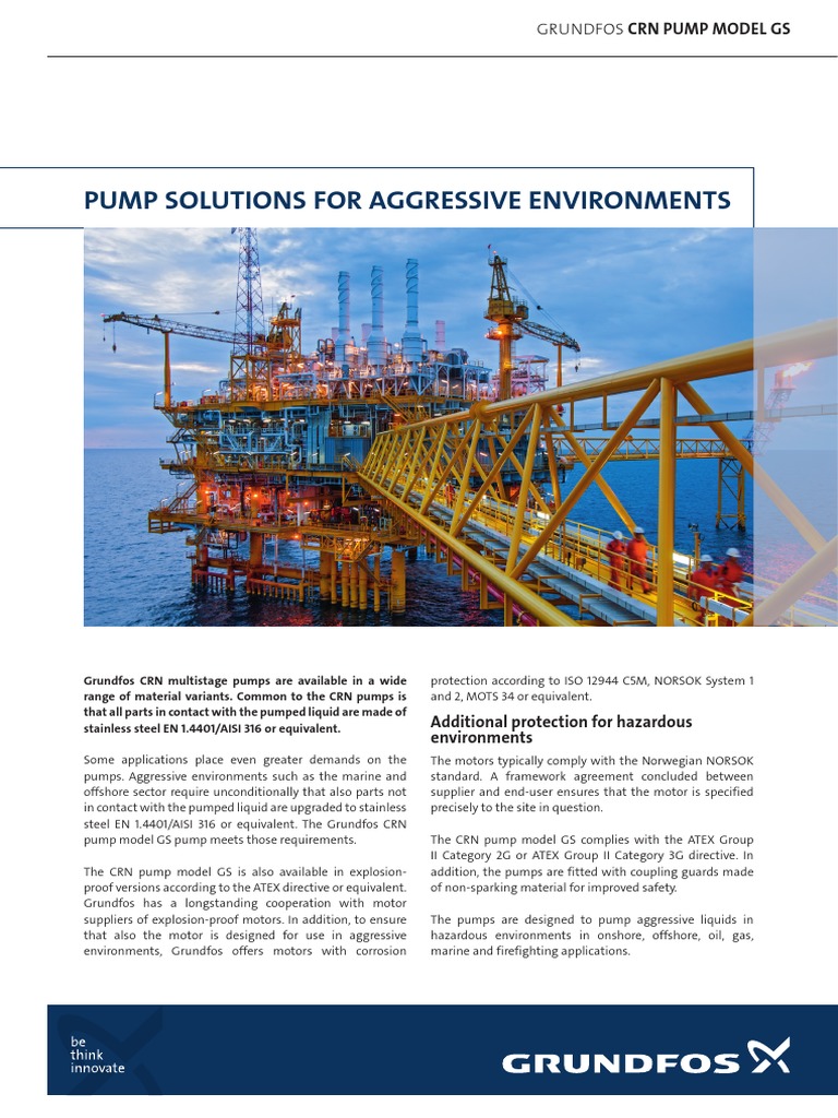 Grundfos CRN GS Pumps for Aggressive Environments | PDF | Pump ...