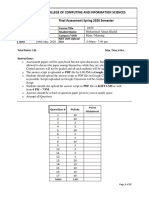 College of Computing and Information Sciences Final Assessment Spring 2020 Semester