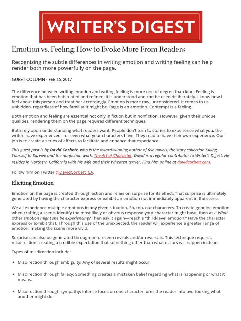Emotion Vs Feeling - Evoke Readers | PDF | Feeling | Emotions