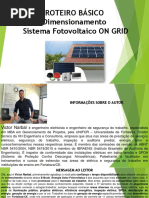 Roteiro Básico - Dimensionamento do Sistema Fotovoltaico ON GRID