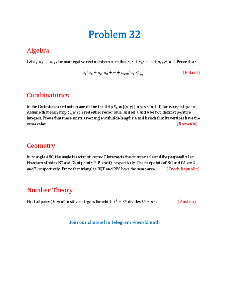 Problem 32: Algebra | PDF