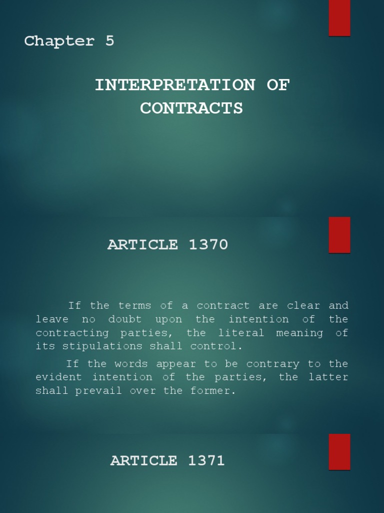 Interpretation Of Contracts Pdf