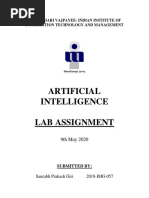 Artificial Intelligence Lab Assignment: Atal Bihari Vajpayee-Indian Institute of Information Technology and Management