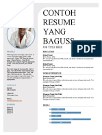 Contoh Resume Yang Bagus Untuk Job Title