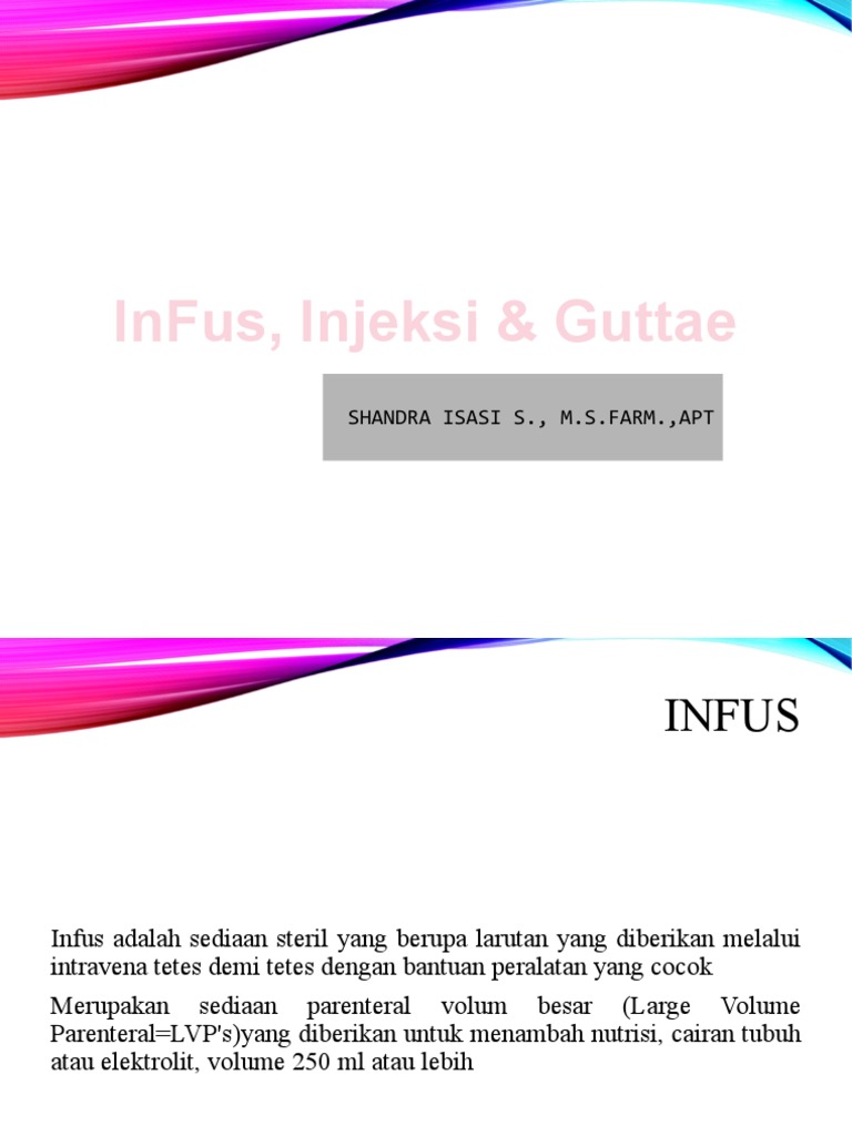 Perbandingan Infus dan Irigasi Steril | PDF