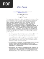 White Papers: Advertising Research Jerry W. Thomas