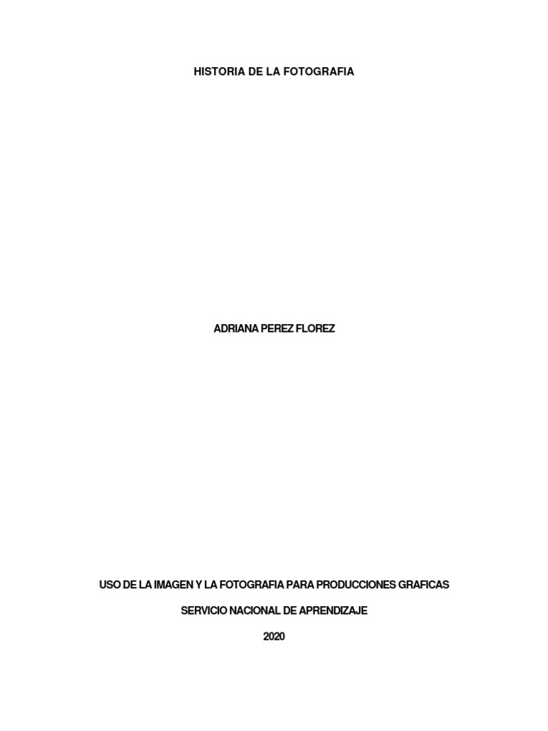 Evolución de la Fotografía: 1826-2020 | PDF | Flash (fotografía) | Imagen