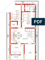 Floor plan layout for bedroom and living spaces