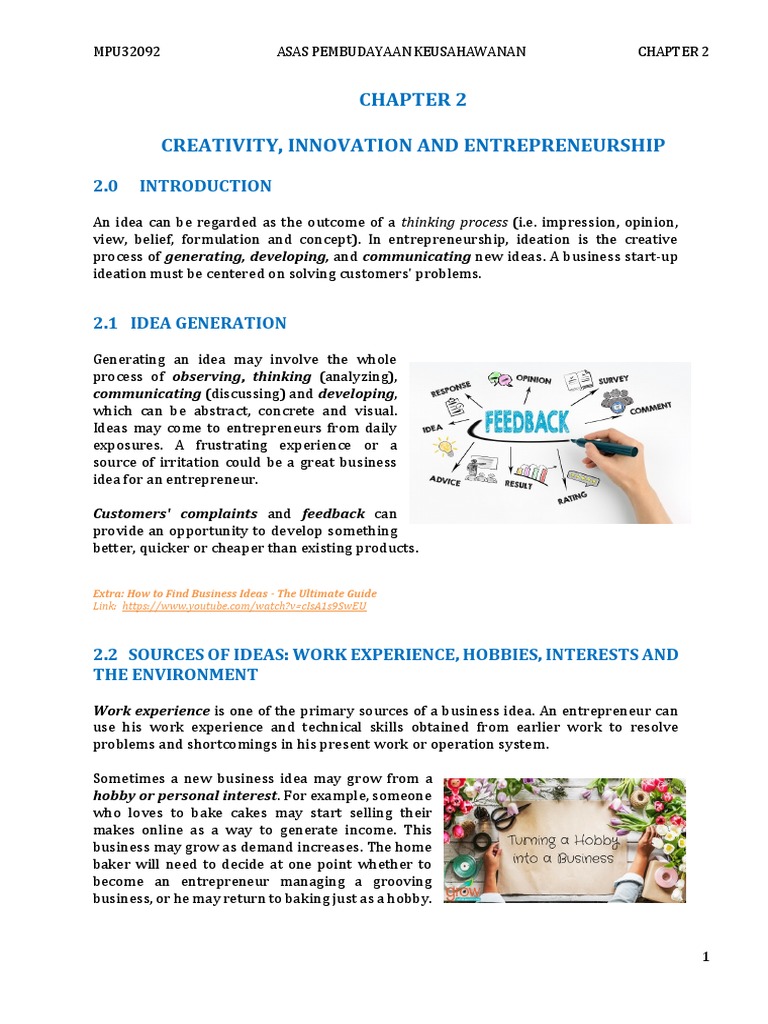 Innovative Idea Generation in Entrepreneurship | PDF | Innovation ...