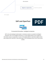 Sap and Opentext: Connected Information. Intelligent Enterprise